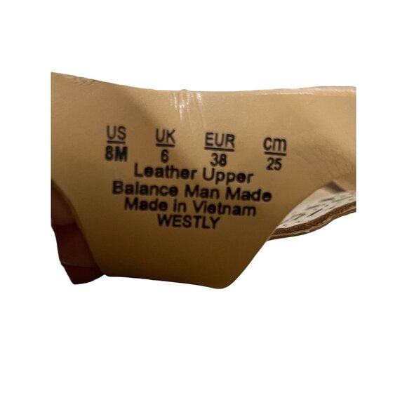 Naturalizer Womens Leather Sandals With Laser Cut Straps 8M Beige Ankle Closure - Picture 11 of 14